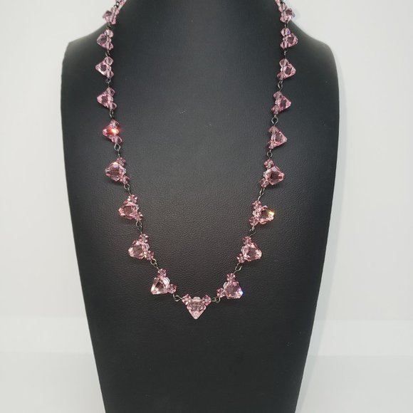 Beautiful Sparkling Pink Beaded Necklace - Picture 3 of 9